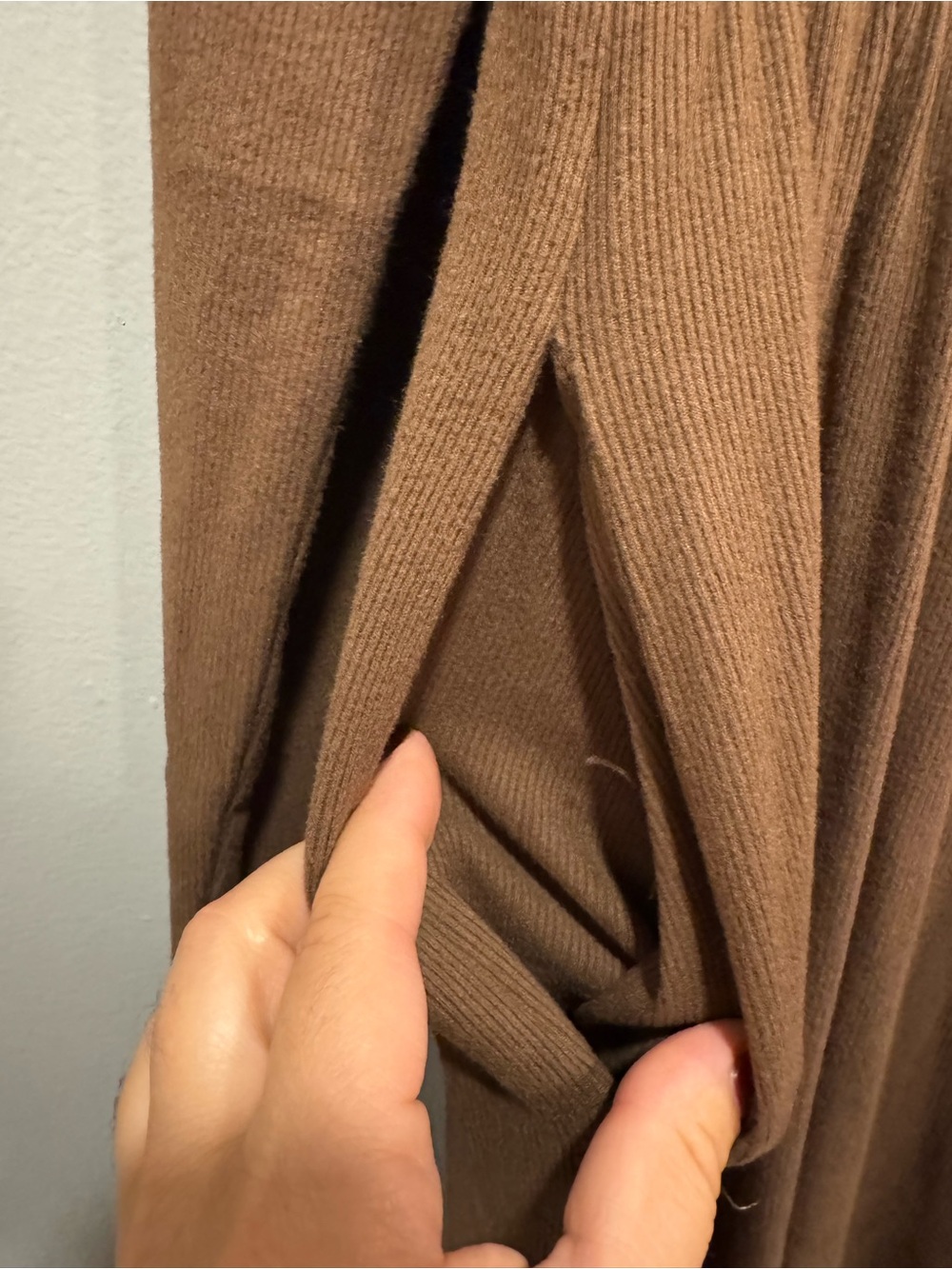 NWT New In Wide Leg Chocolate Brown Long Sleeve Jumpsuit Size Large - Picture 7 of 10